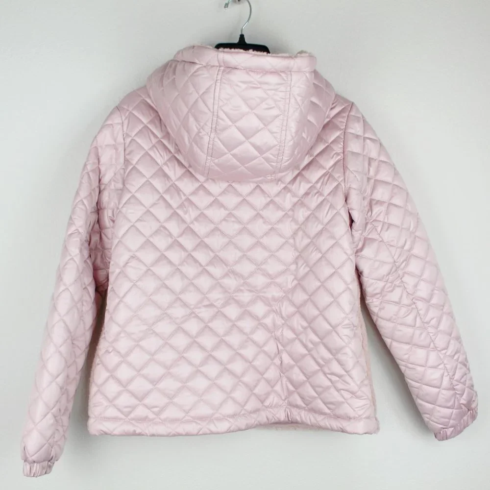 NWT Kate Spade Hooded Faux Fur Quilt Jacket